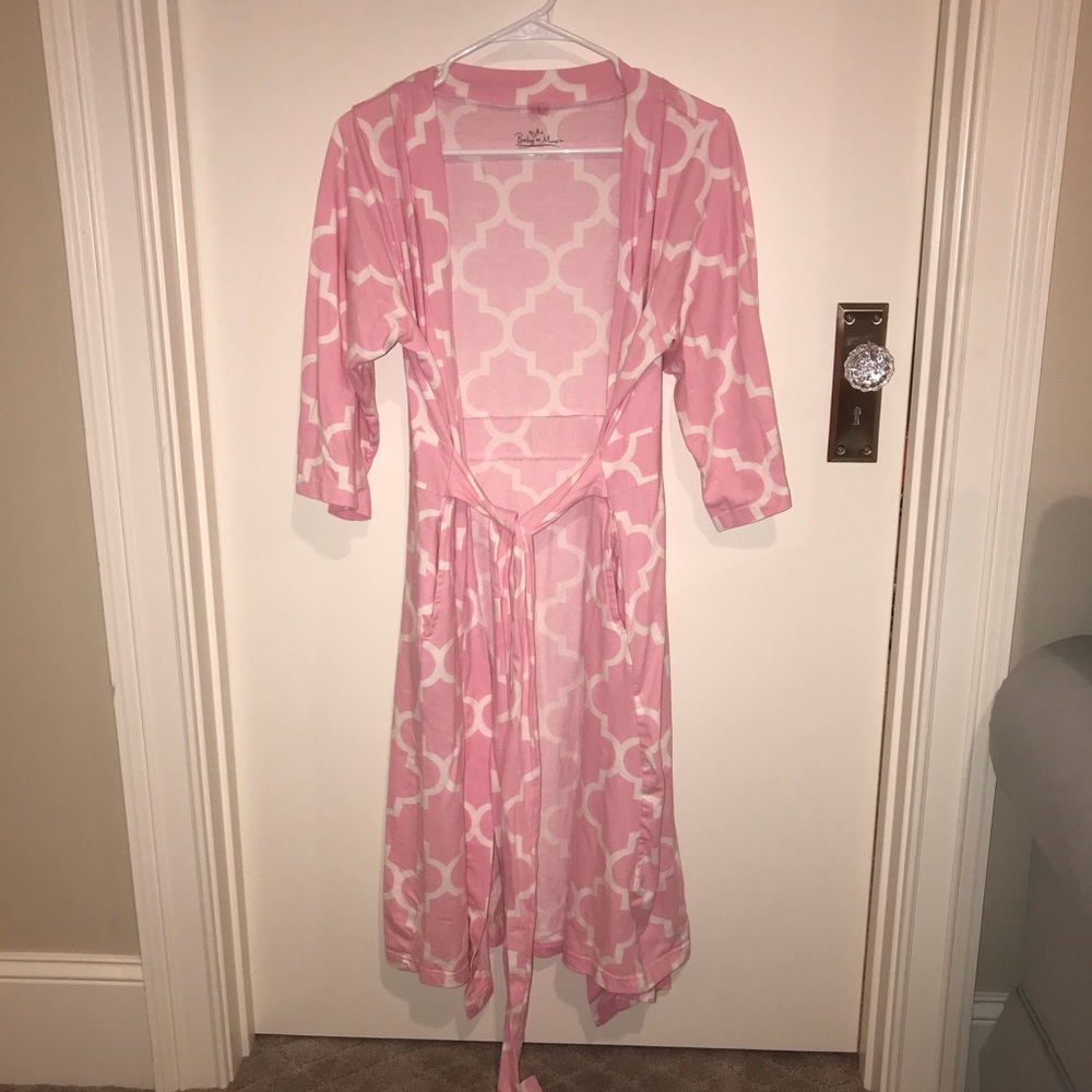 Marin Delivery Nursing Robe Pink and White